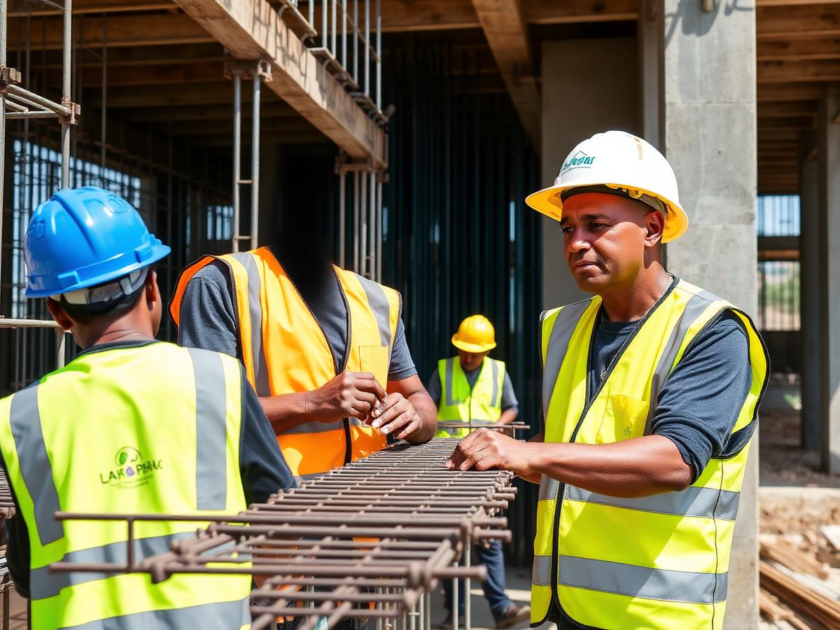 Mjenzi site team fixing reinforcement on a slab